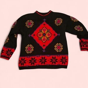 Rafaella Black and Red Angora Sweater